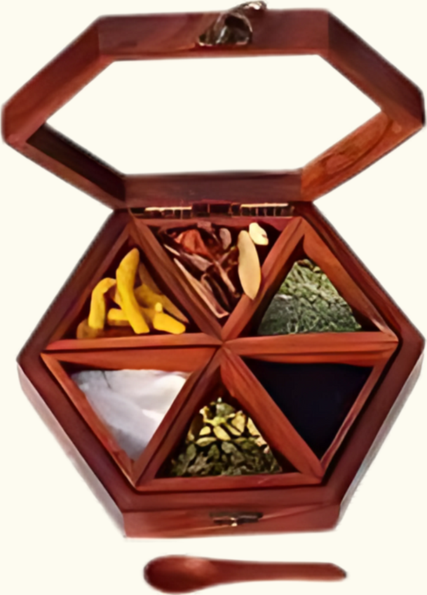 Wooden Spice Box Set with Spoon #3