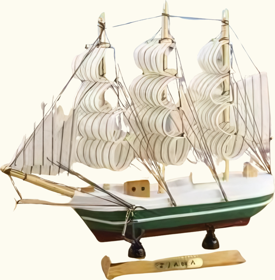 Wooden Sailing Ship Showpiece