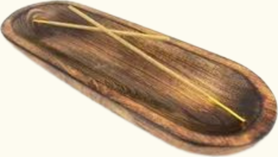Wooden Coin Shape Incense Holder